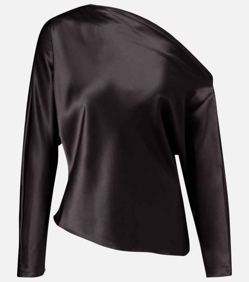 One-shoulder silk satin top 1