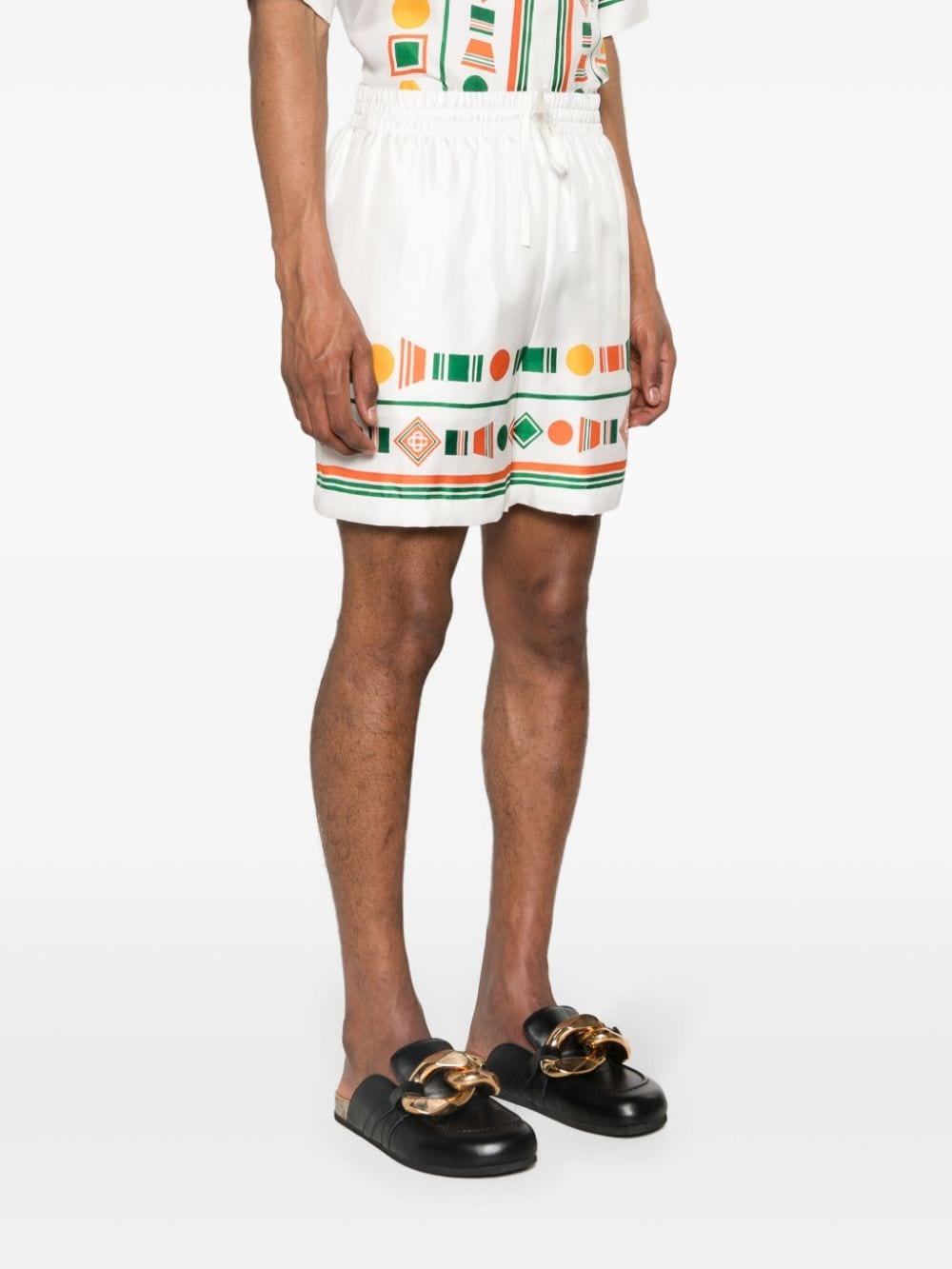 Playful Eagle silk shorts - 3