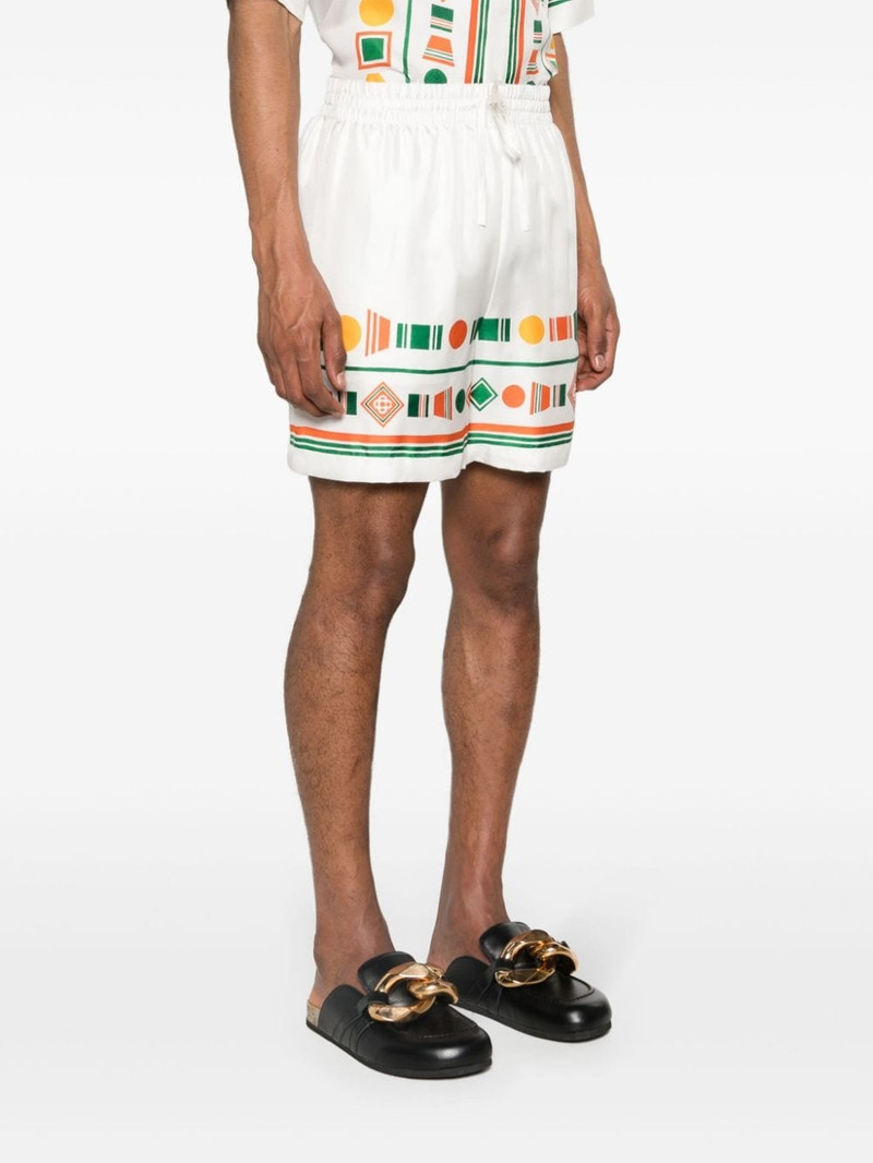 CASABLANCA Playful Eagle silk shorts outlook
