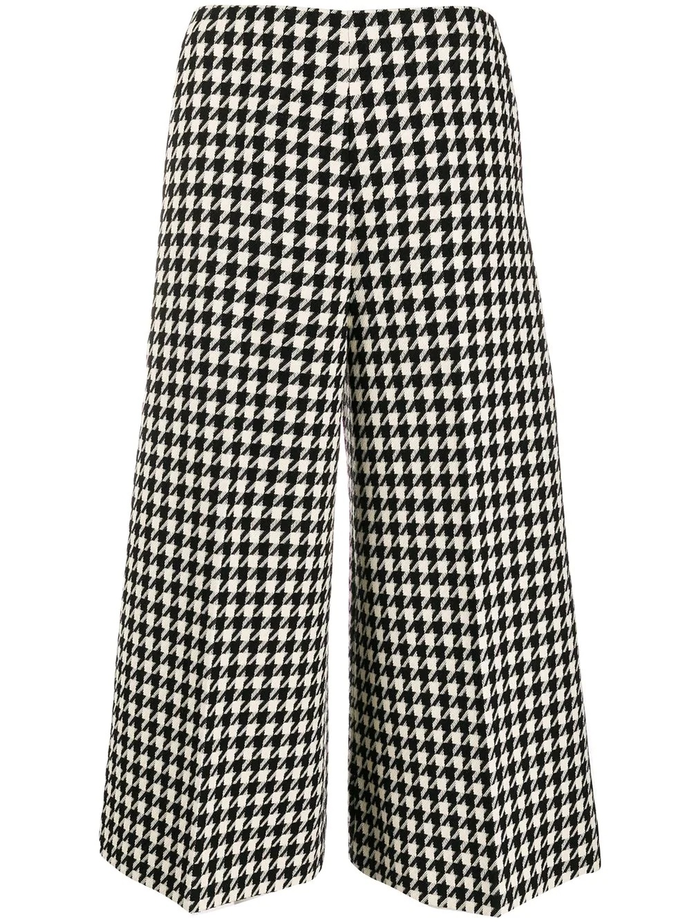 houndstooth print cropped trousers - 1