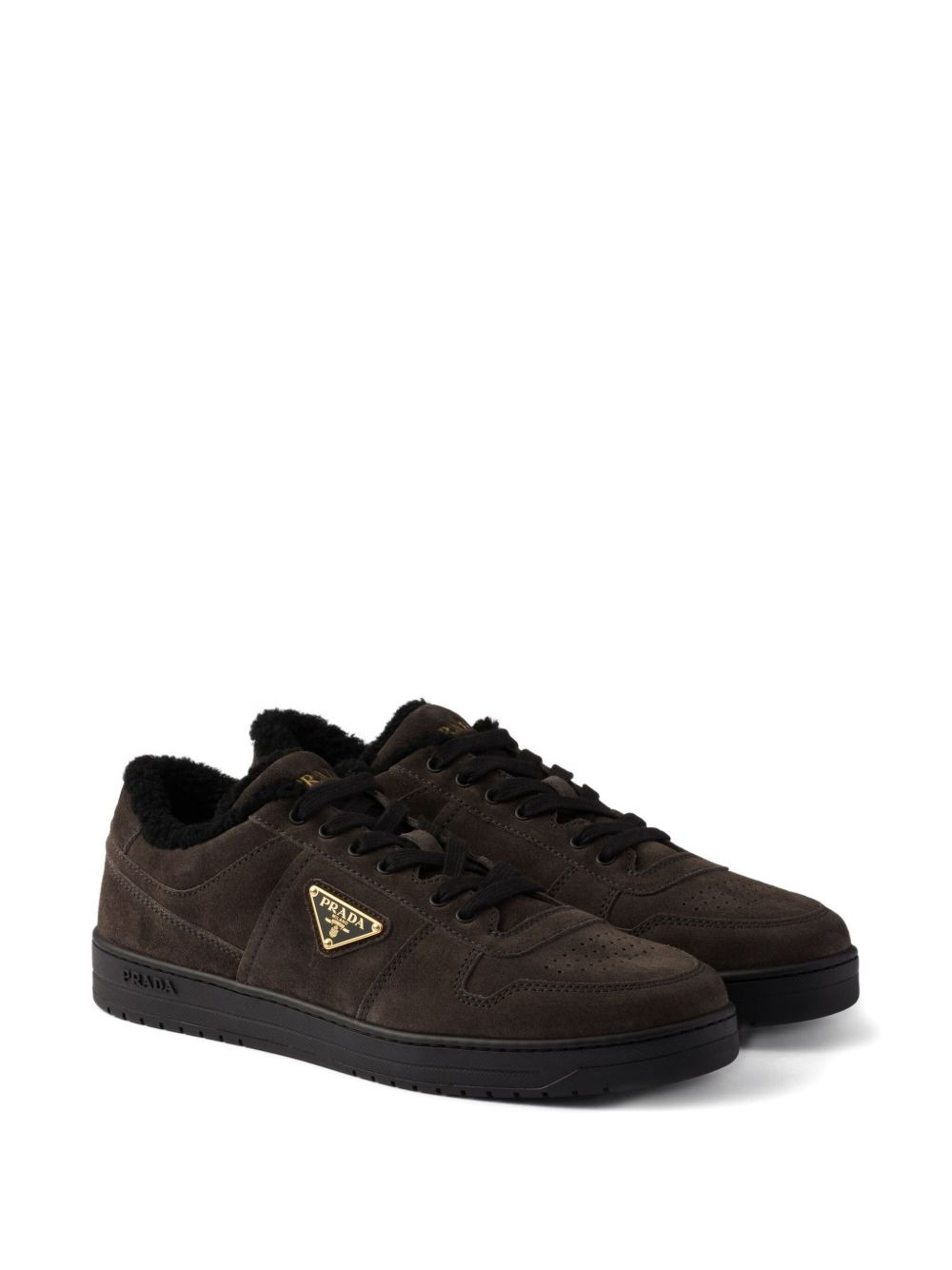 triangle-logo suede sneakers - 2