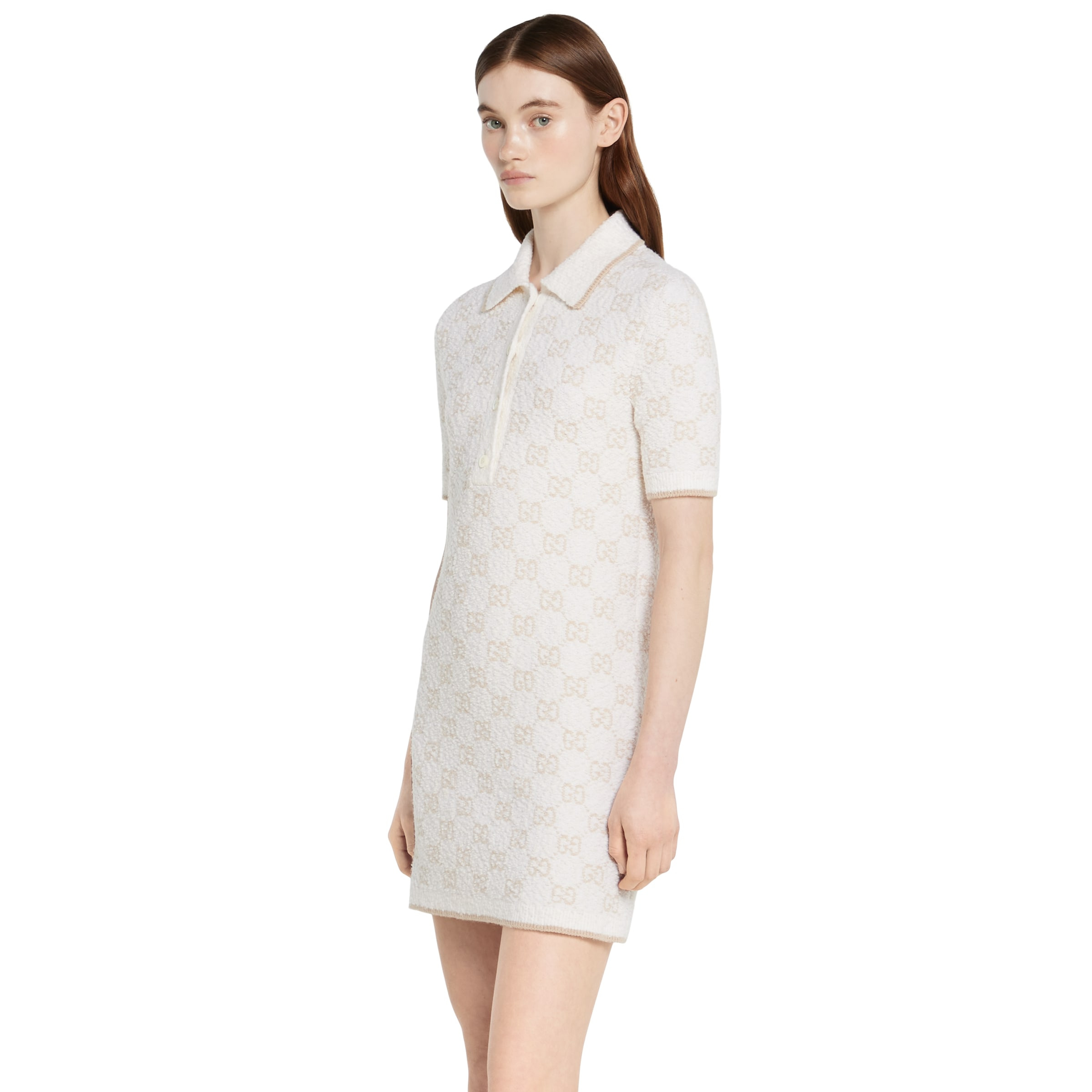 GG cashmere wool jacquard dress - 3