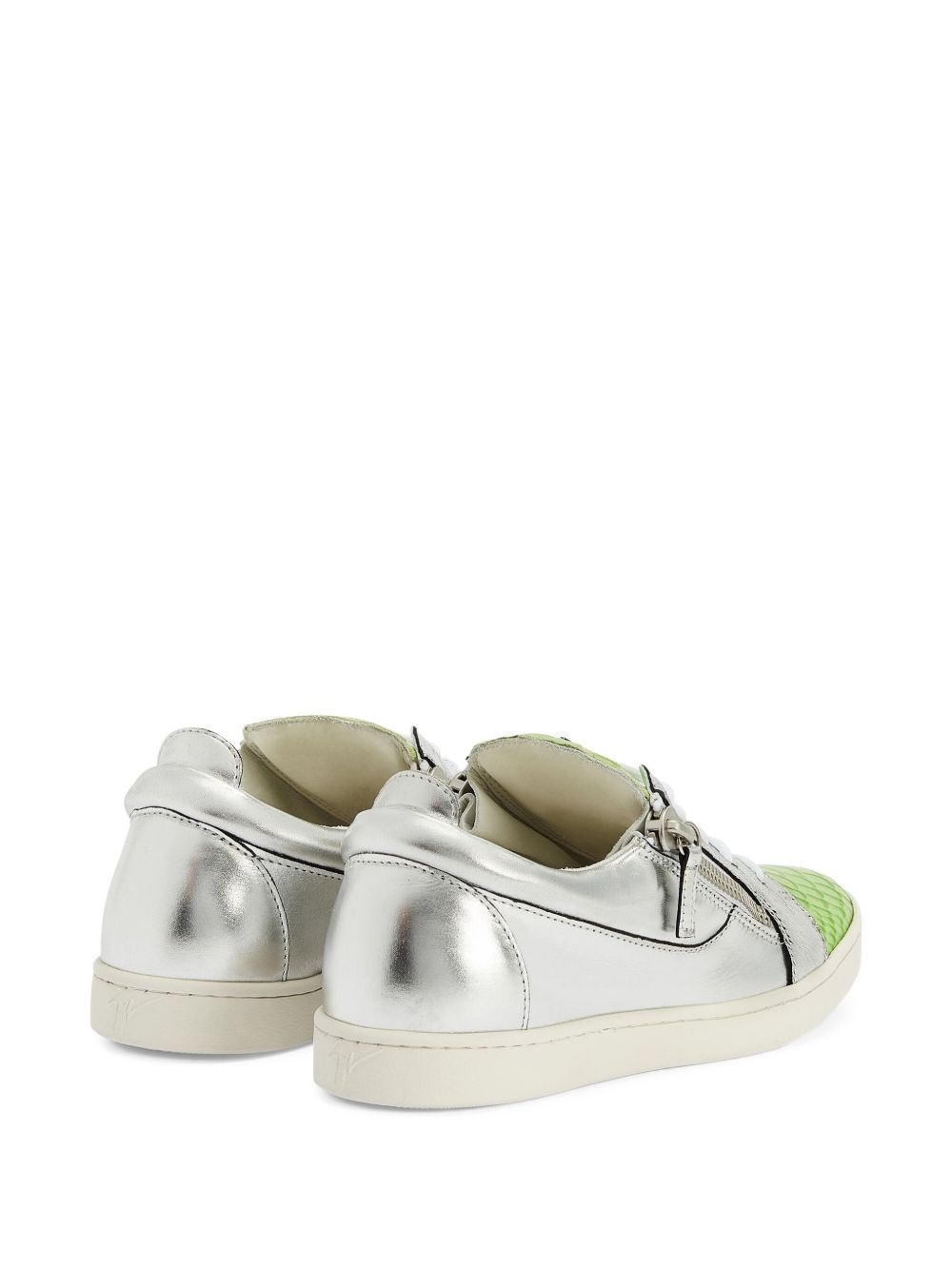 Nicki metallic leather zip-detail sneakers - 3
