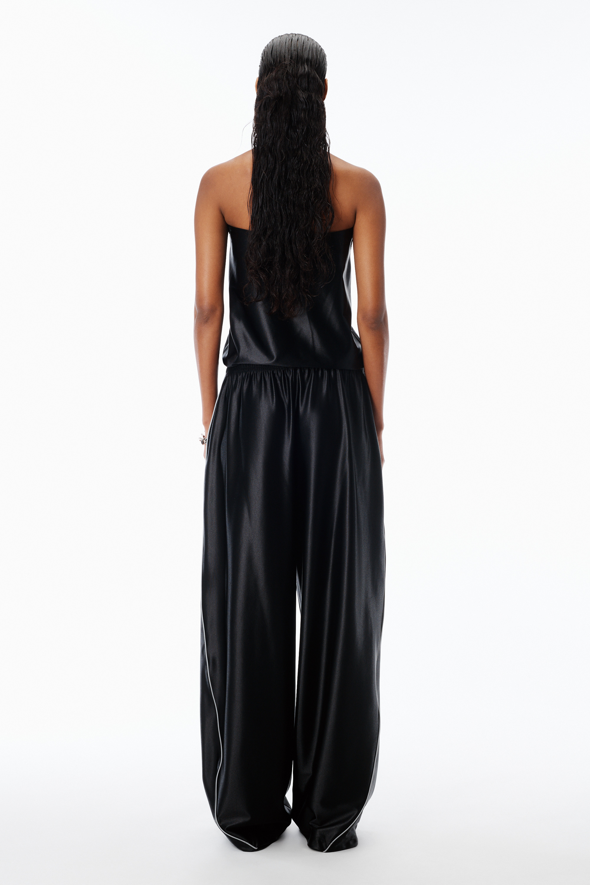 Mid-Rise Trackpant in Satin Faille Jersey. - 4