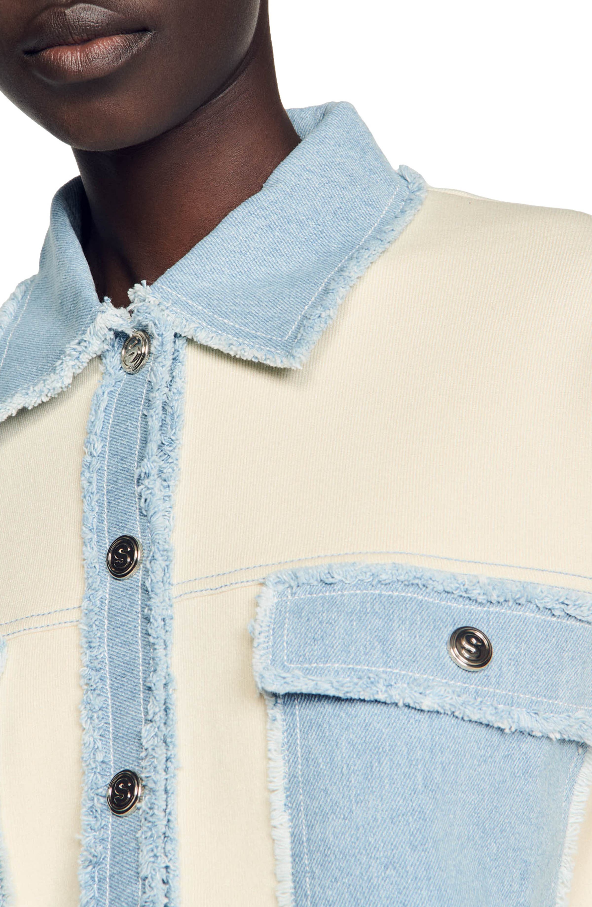 Dolly Denim Trim Button-Up Sweater - 4