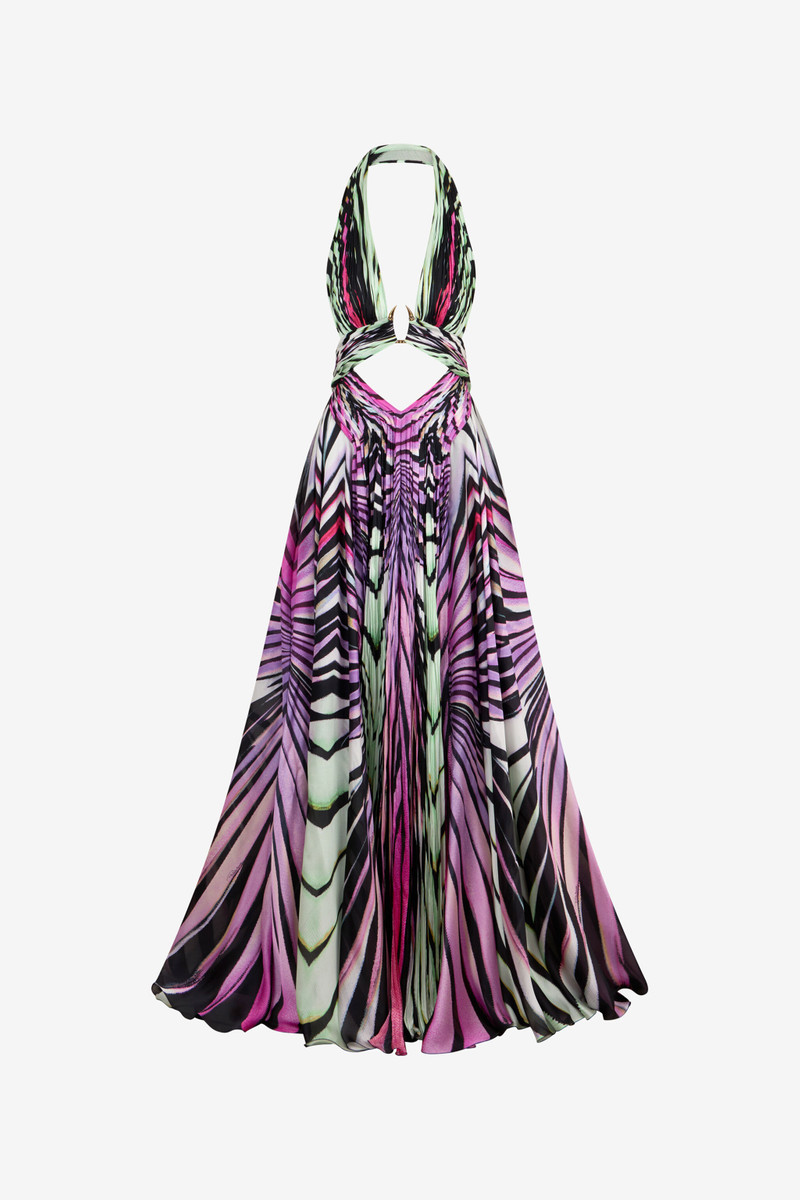 Ray of Paradise Print Silk Maxi Dress 1