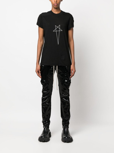 Rick Owens DRKSHDW patent drawstring trousers outlook