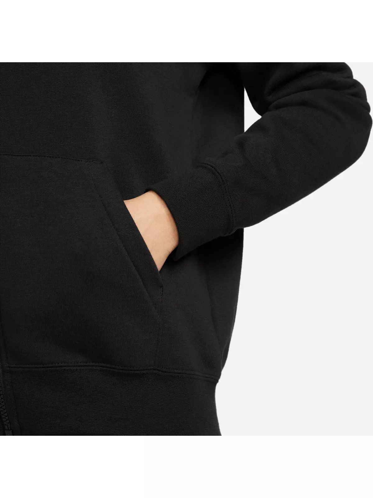 Women's Sportswear Club Fleece Full-Zip Hoodie-Black - 3