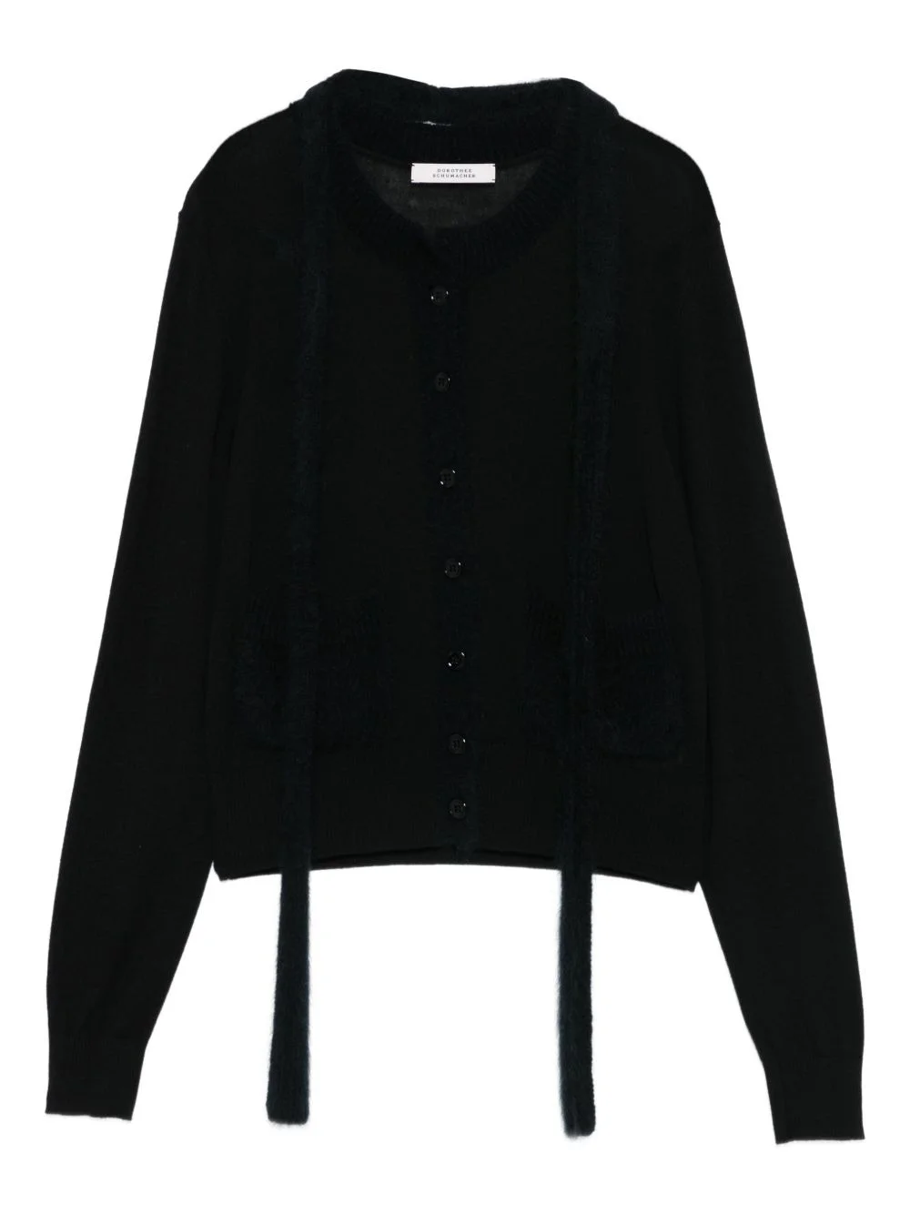 round-neck cashmere cardigan - 1