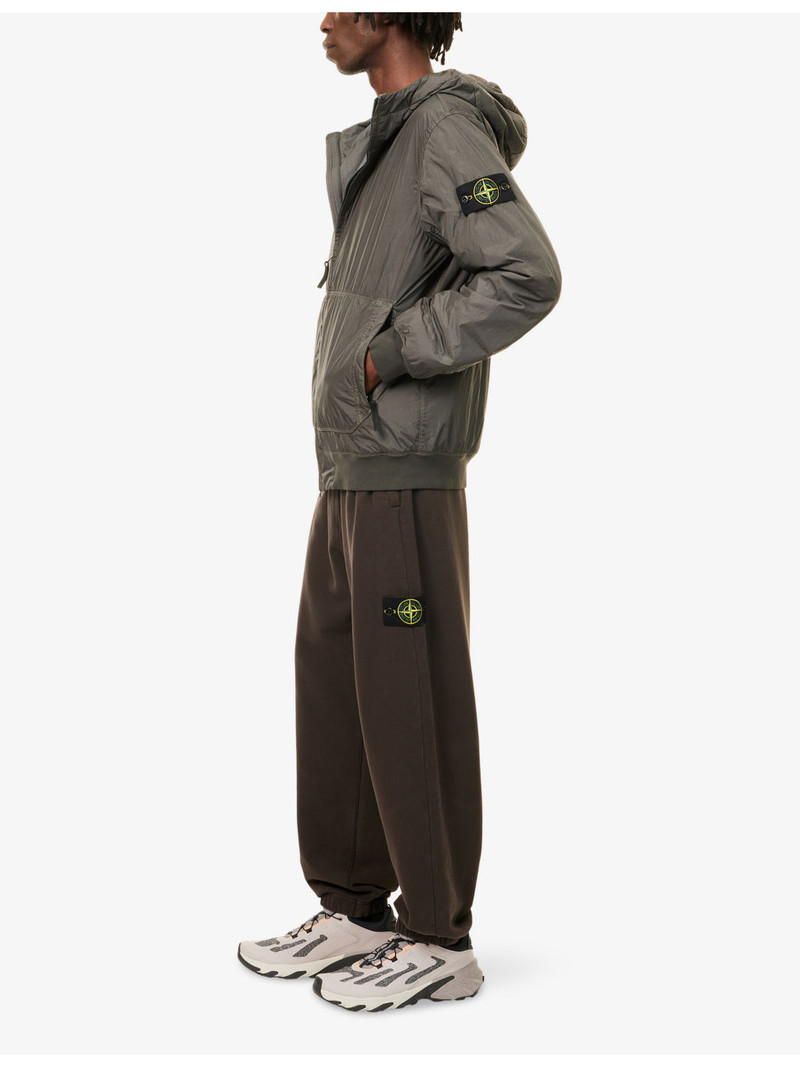 Stone Island Brushed-Fleece Wide-Leg Cotton-Jersey Jogging Bottoms outlook