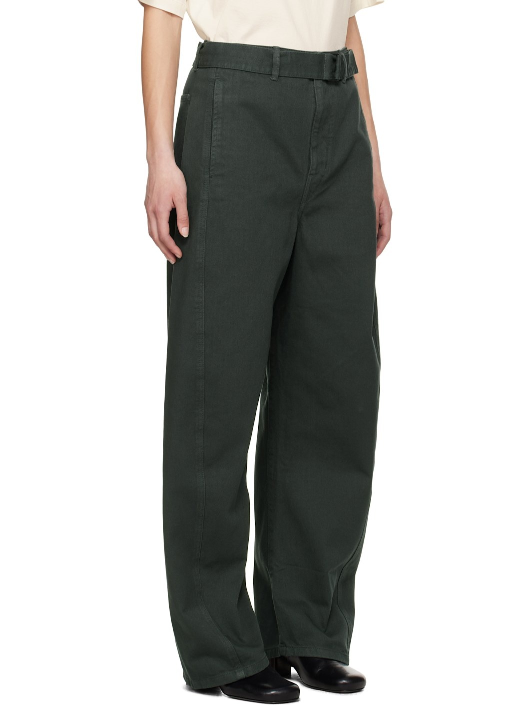 Navy Twisted Belted Jeans - 2
