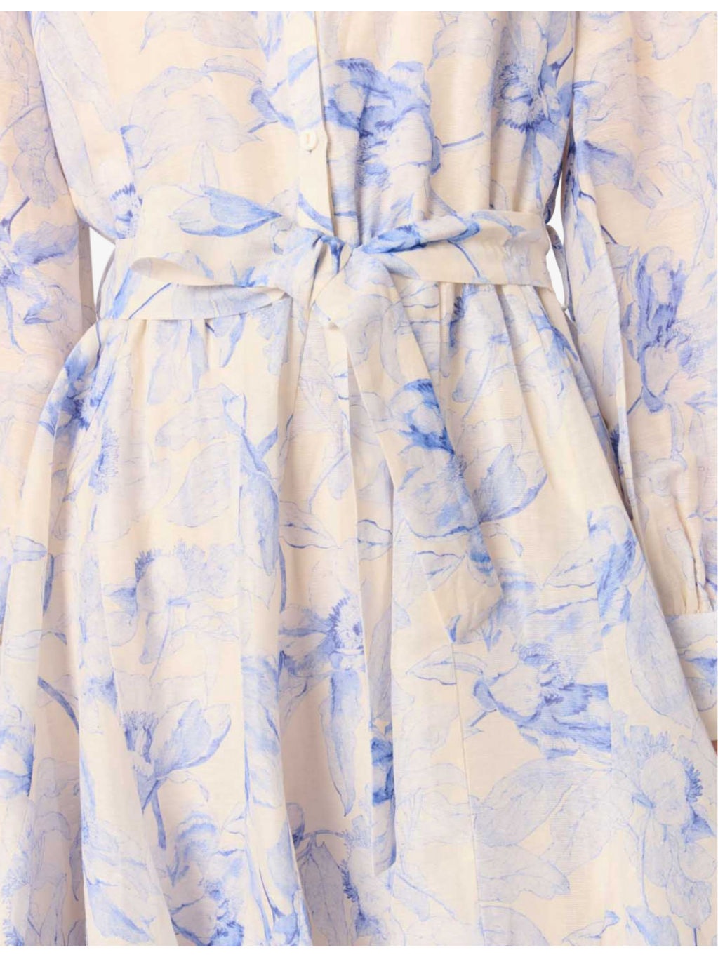 Floral-Print Tie-Waist Linen-Blend Mini Dress - 5