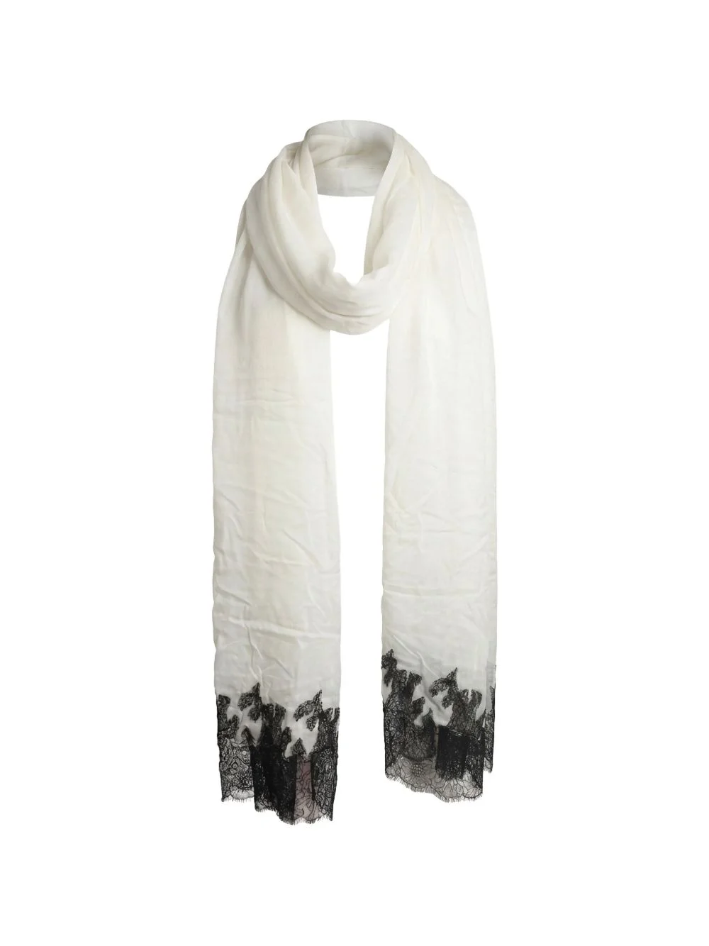 lace-trim scarf - 1