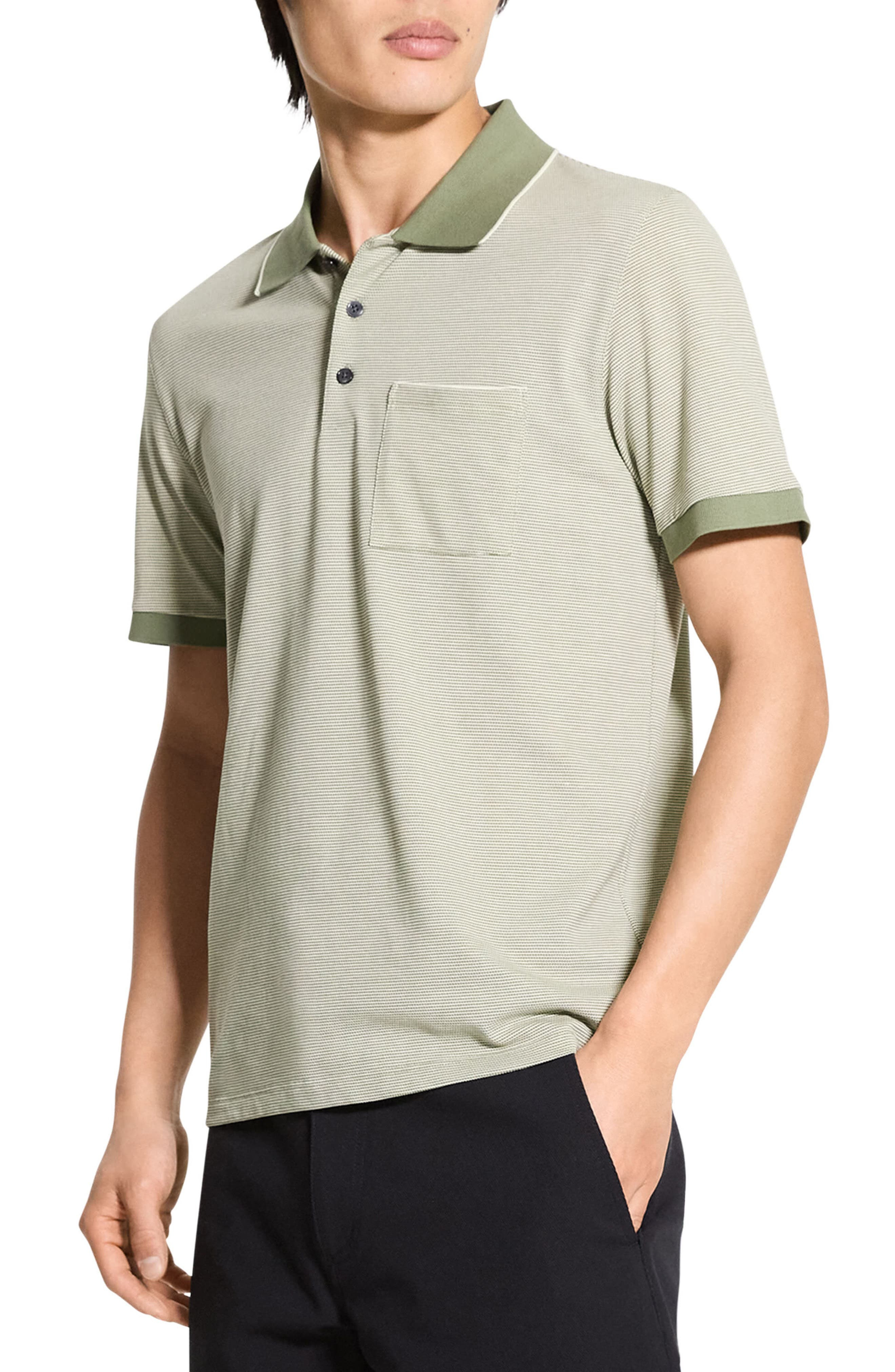 Theory Bird's Eye Polo in Green Multi at Nordstrom - 3