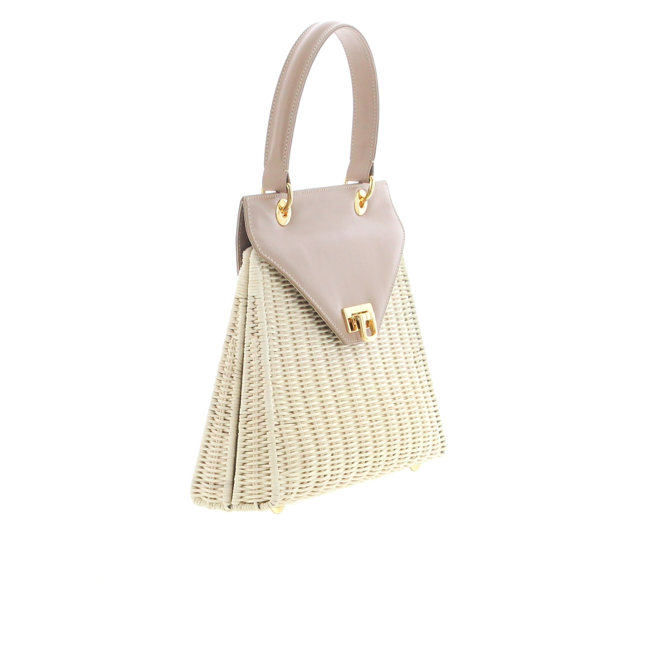 CARLA SAINT-BARTH - Carla Saint Barth – Vimini Trapezio Flat Bag – Natural / Desert - 2