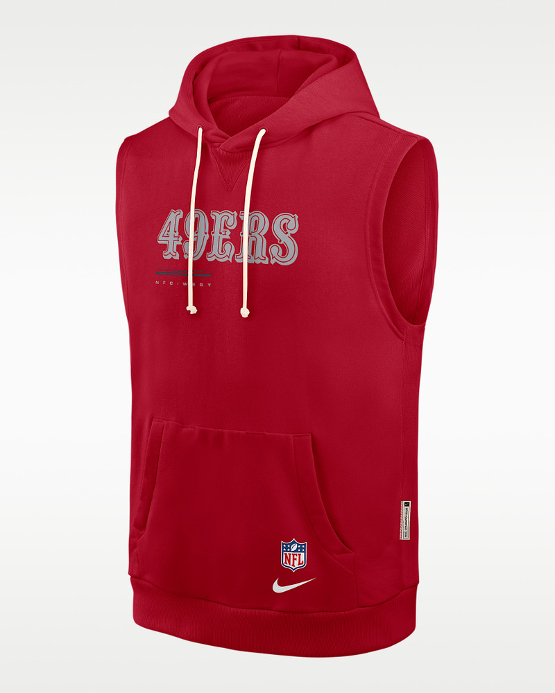 San Francisco 49ers Sideline Men's Nike Dri-FIT NFL Sleeveless Pullover Hoodie 1