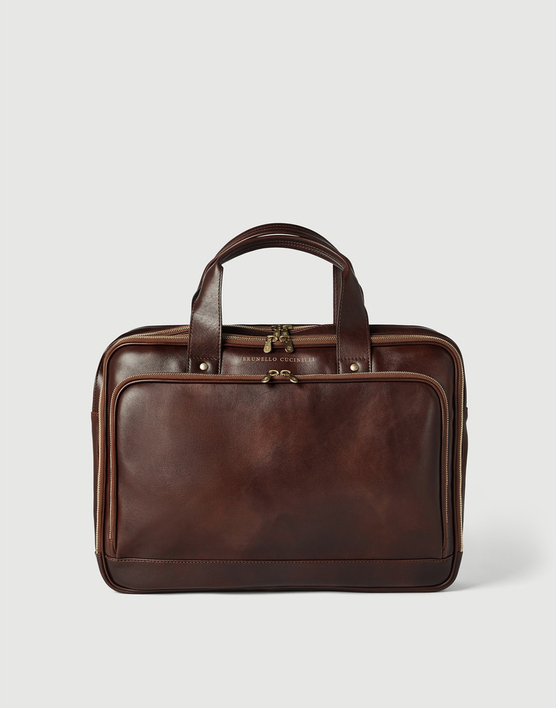 Calfskin briefcase with zipper 1