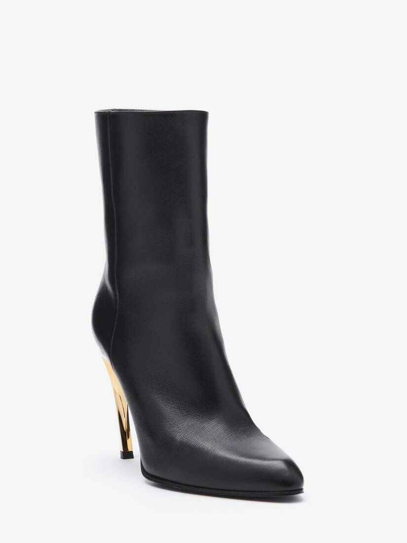 Women's Armadillo Ankle Boot in Black/silver/gold - 4
