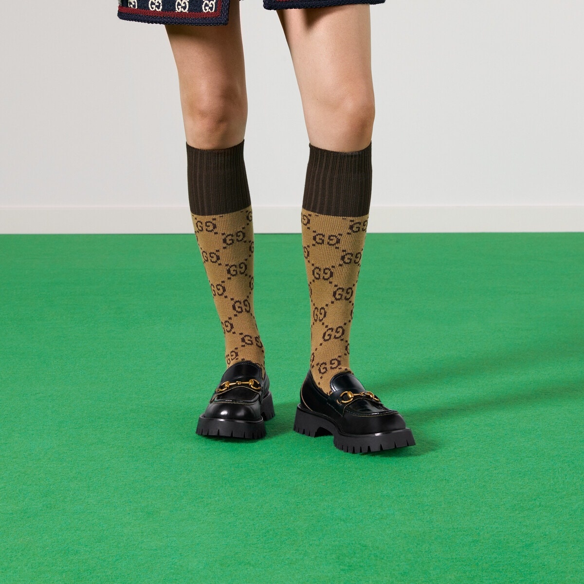 GG pattern cotton blend socks - 3