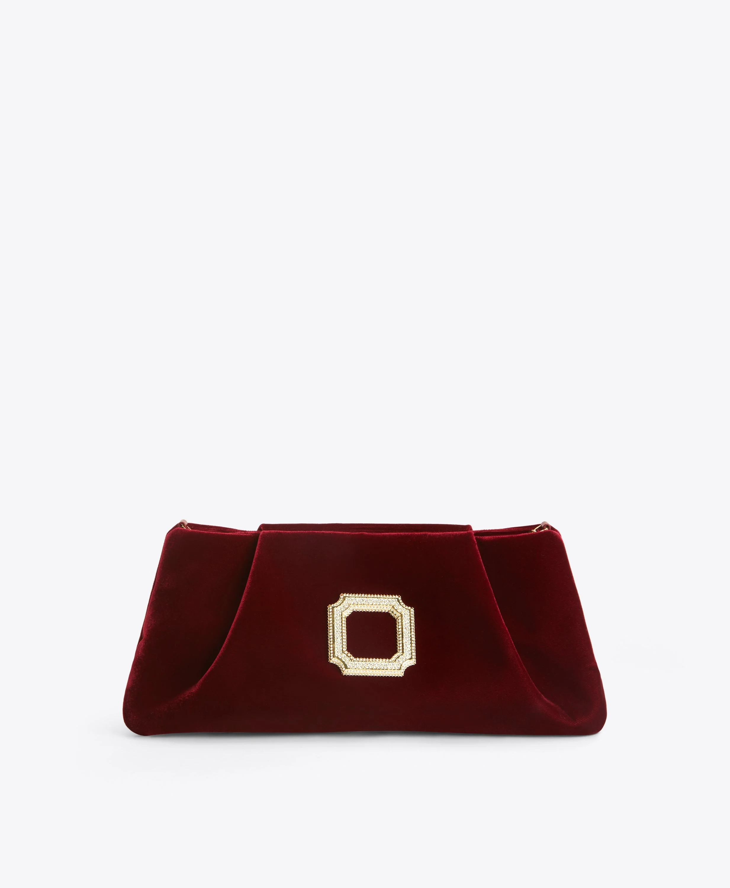 Vittoria Red Velvet Clutch Bag - 1