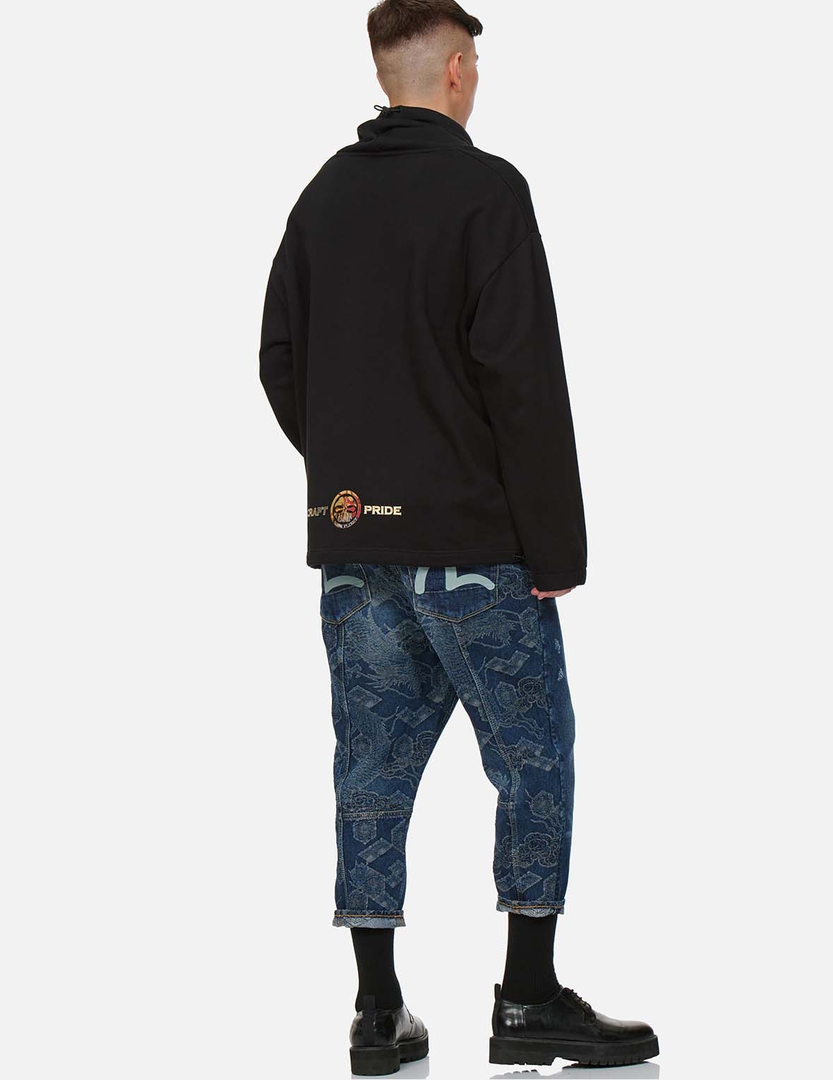 KAMON AND LOGO PRINT TURTLENECK SWEATSHIRT - 6