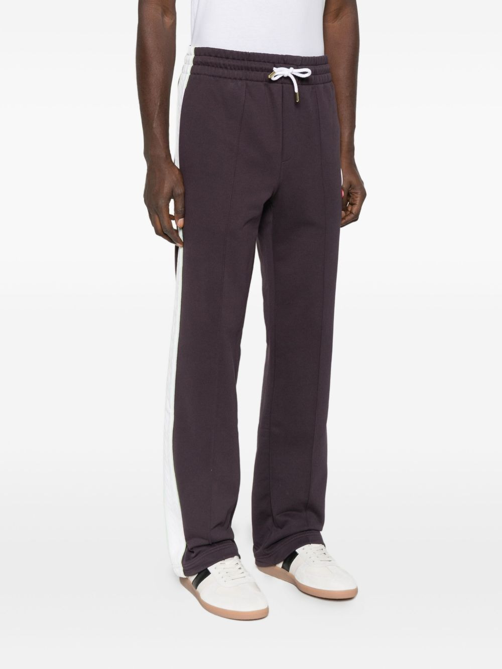 side-stripe cotton trousers - 3