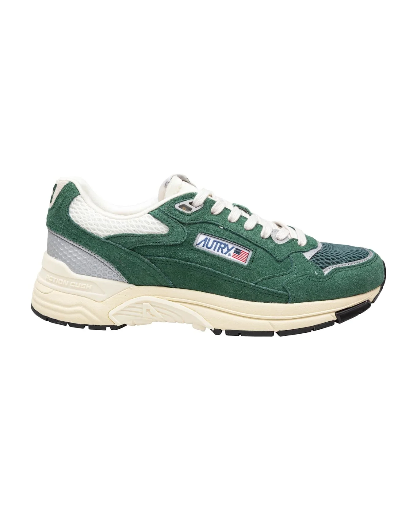 Green Leather Hyperway Sneakers - 1