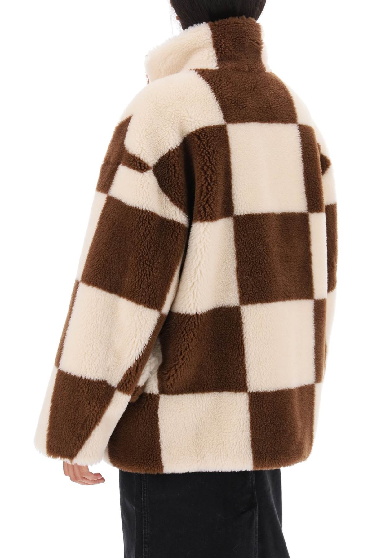 Dani Teddy Jacket With Checkered Motif - 3