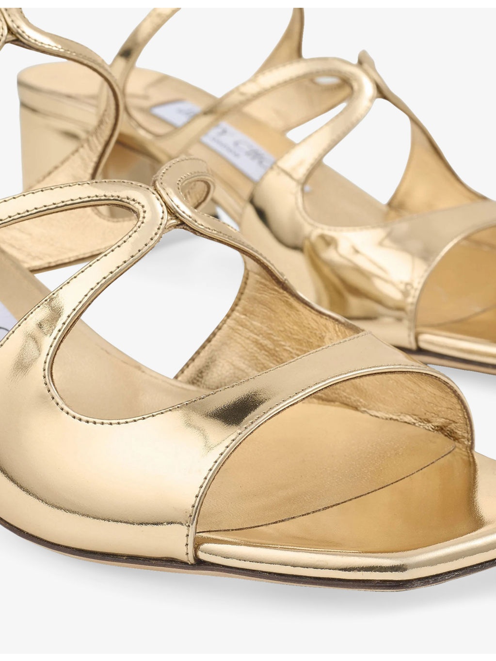 Azilia 45 Metallic-Leather Heeled Sandals - 5