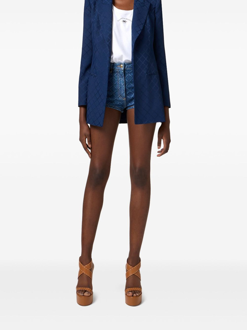 ELISABETTA FRANCHI diamond-jacquard satin blazer outlook