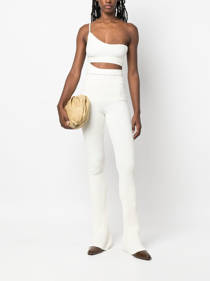 ANDREĀDAMO cut-out waist ribbed trousers outlook