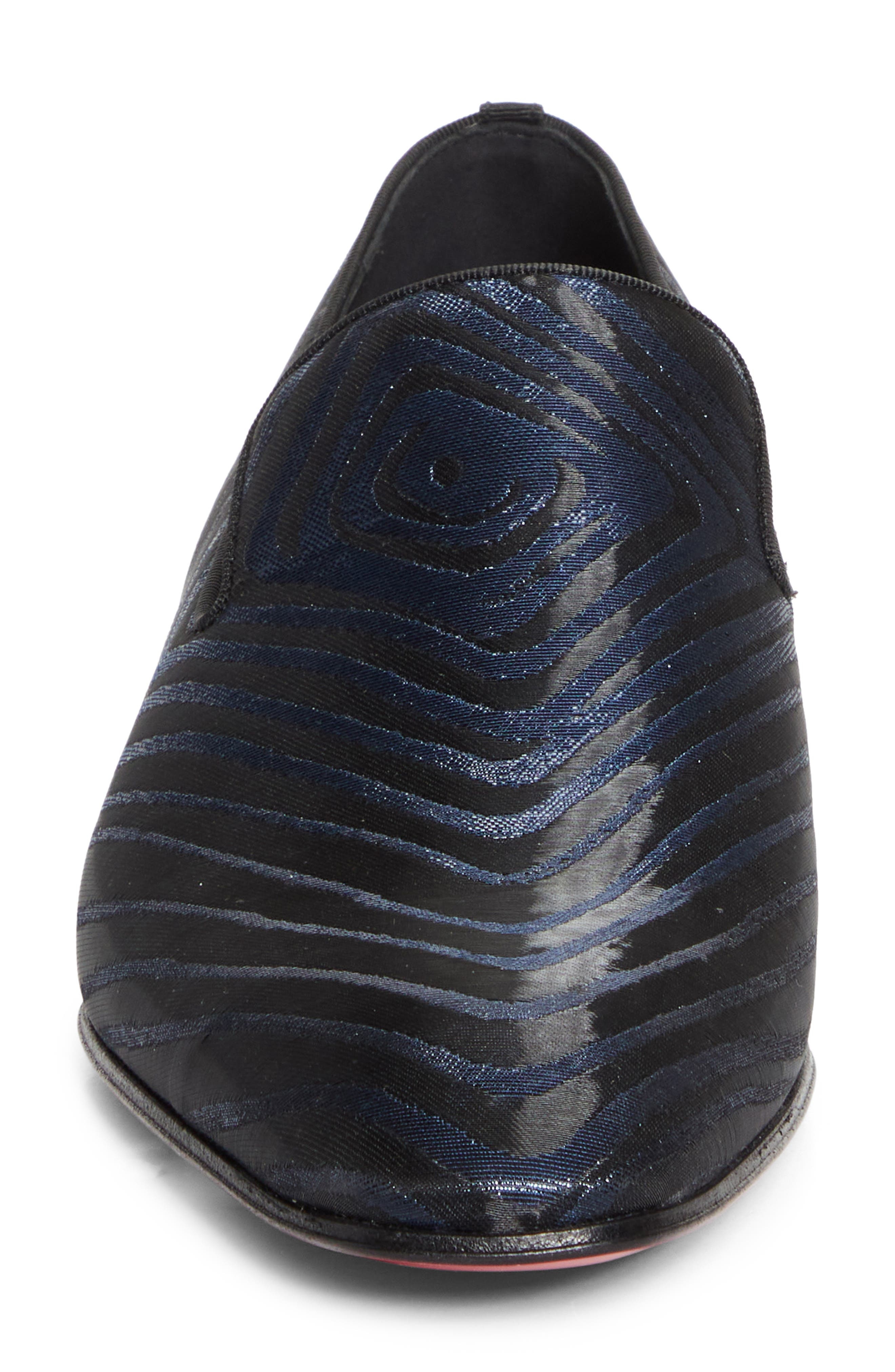 Christian Louboutin Dandelion Stripe Jacquard Venetian Loafer in Black Navy at Nordstrom - 4