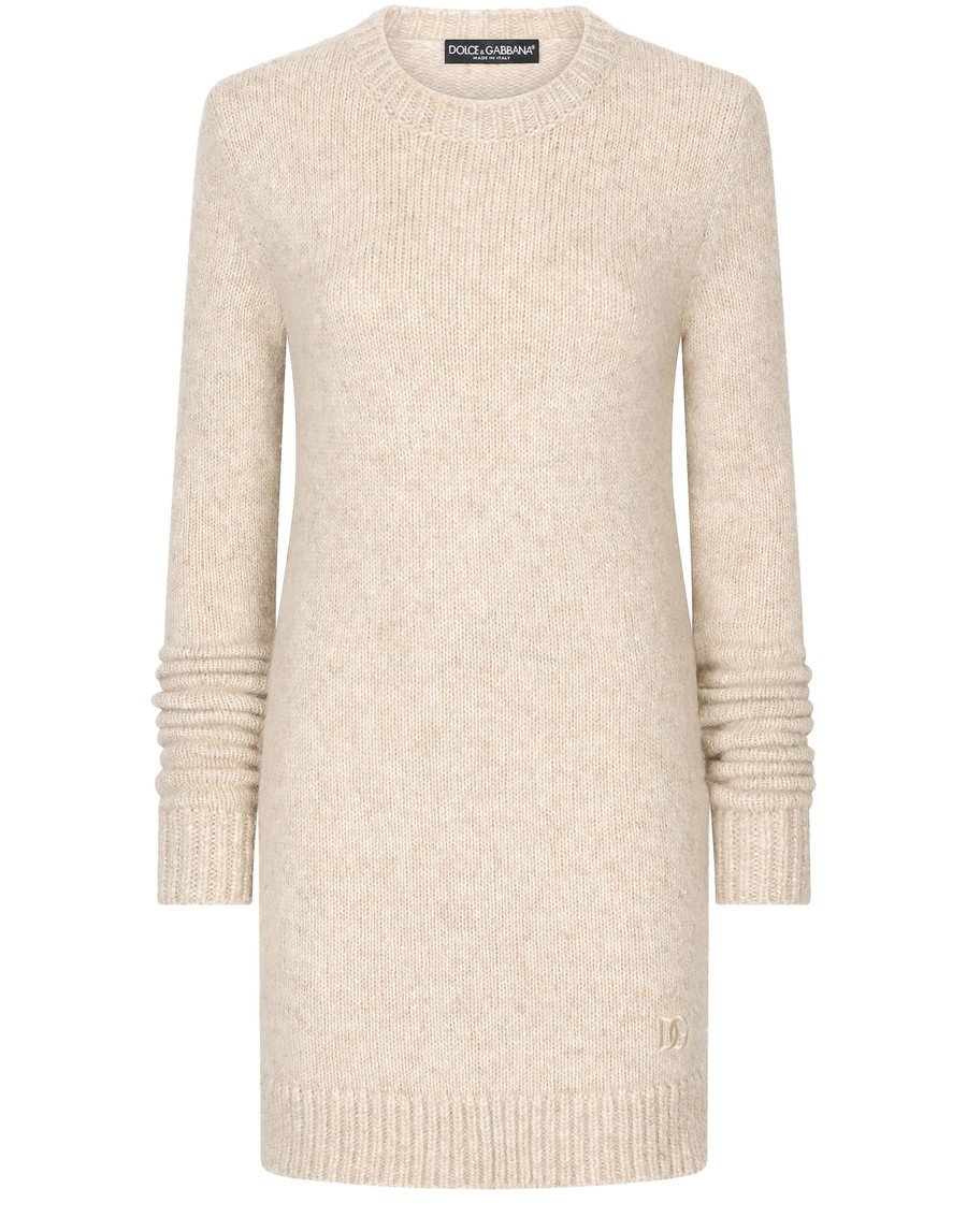 Llama wool round-neck dress - 1