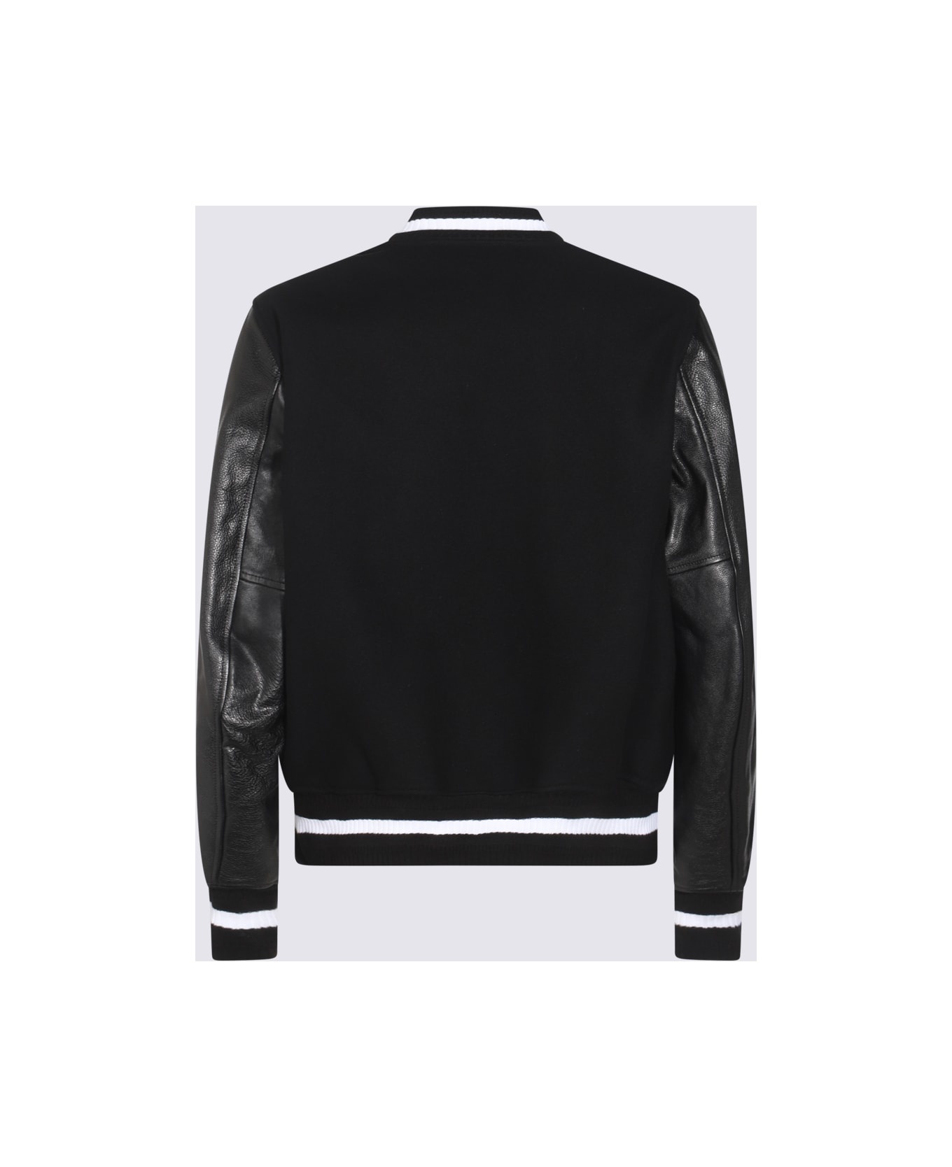 Black Wool Leather Jacket - 2
