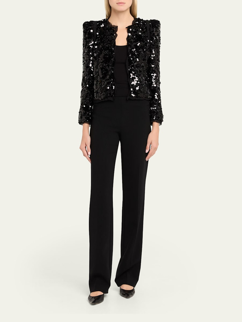 L'AGENCE Shai Sequined Metallic Tweed Jacket outlook