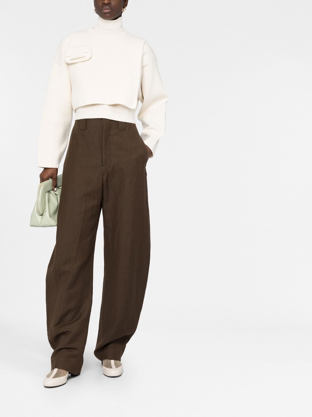 pocket-detail roll neck jumper - 2