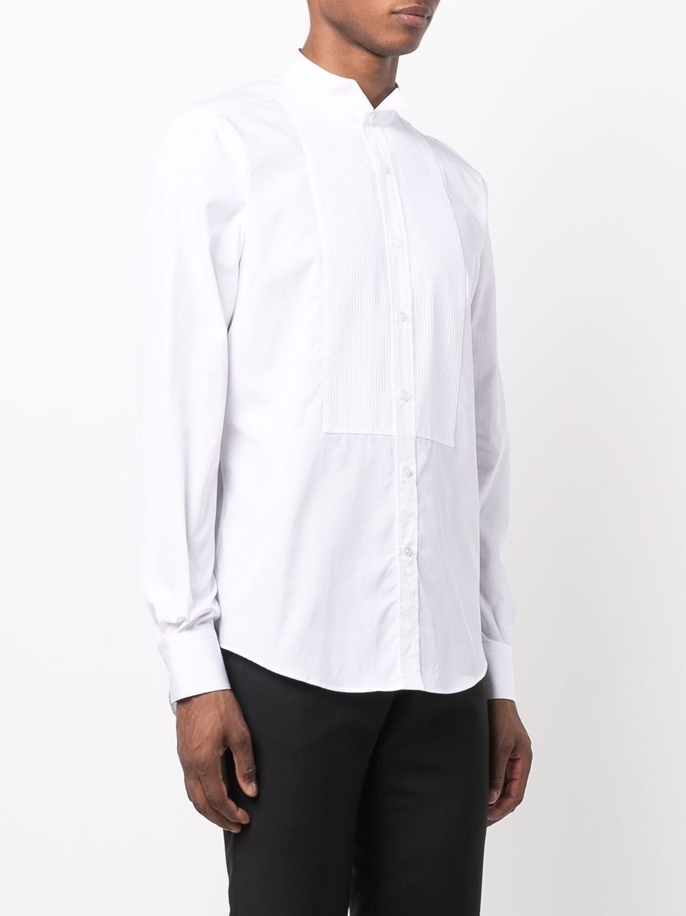 wing collar micro-pleat shirt - 3