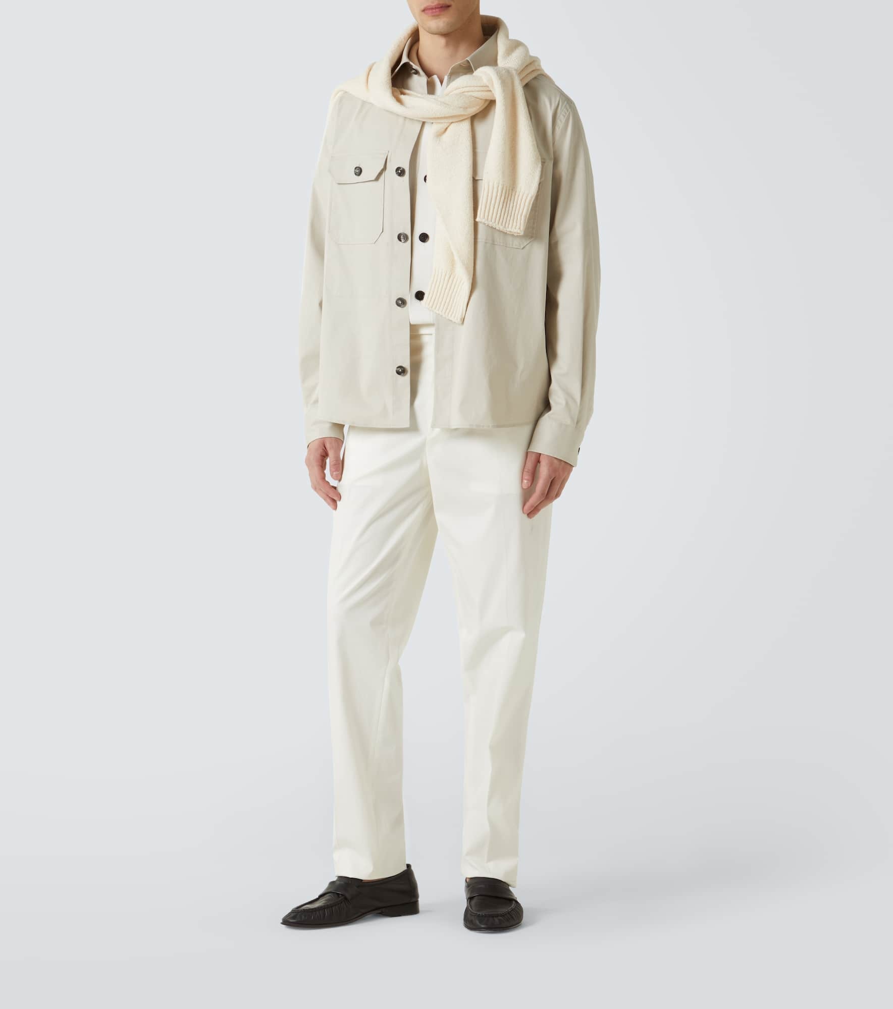 Cotton-blend straight pants - 2