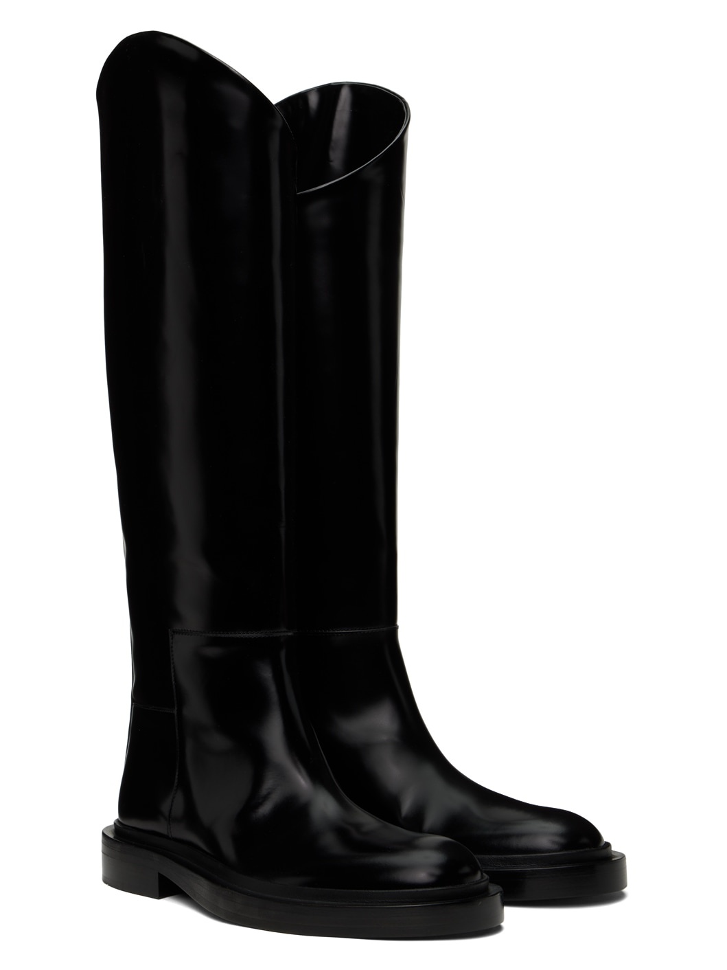 Black Knee Tall Boots - 4