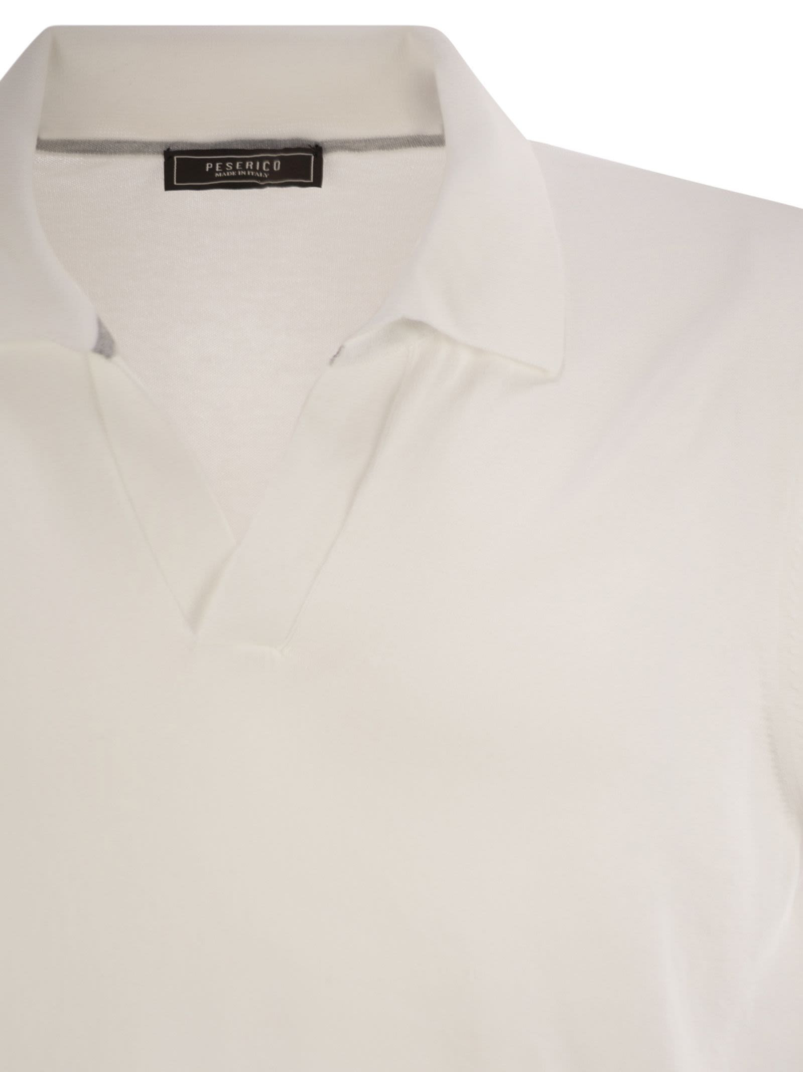 Peserico - Peserico Men Polo Shirt In Pure Cotton Yarn - 4