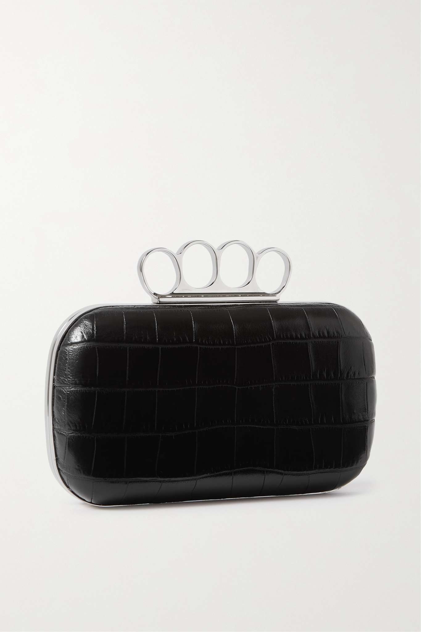 Four Ring croc-effect leather clutch - 3