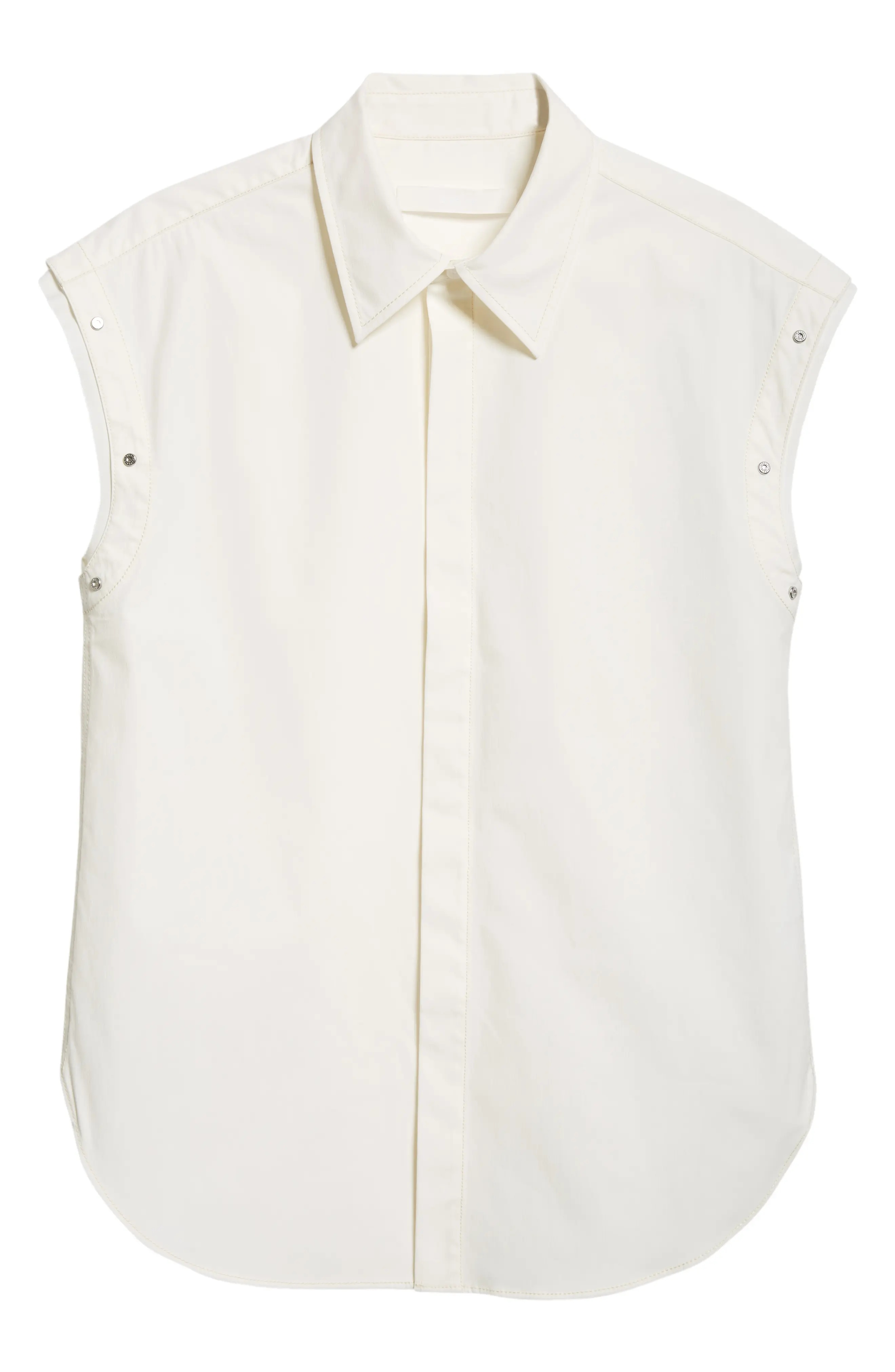 Rivet Detail Sleeveless Button-Up Shirt - 6