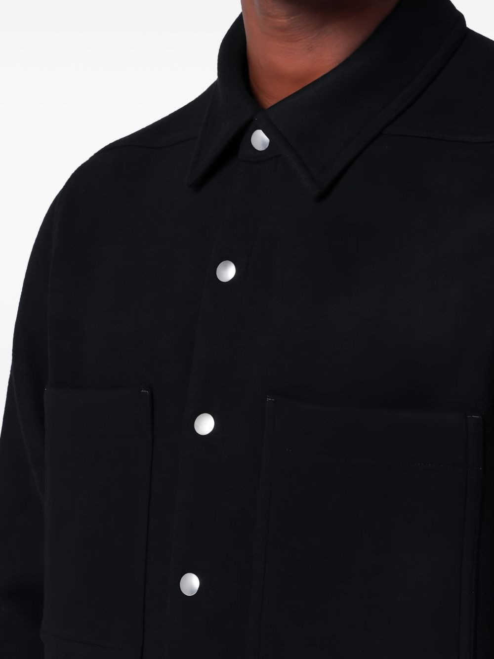 button-fastening pocket shirt jacket - 5