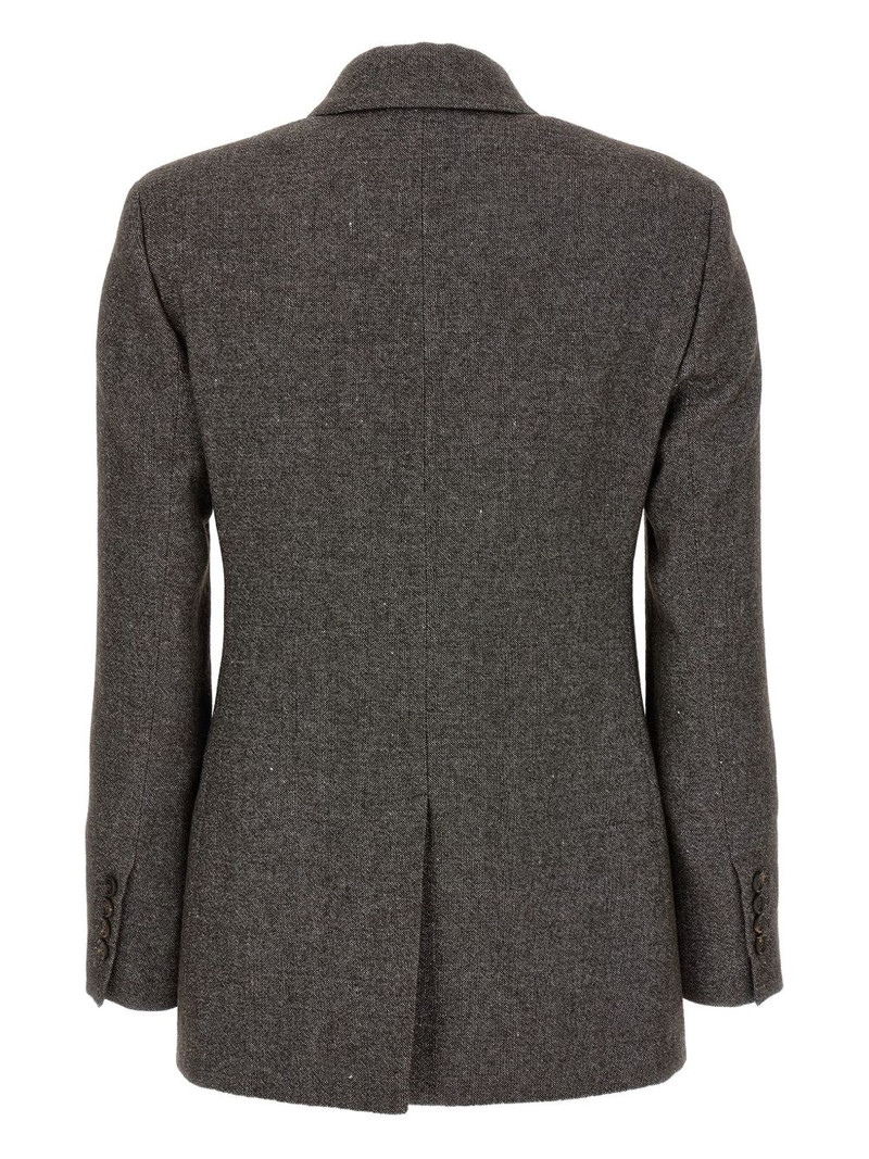 Brunello Cucinelli tweed double-breasted blazer outlook