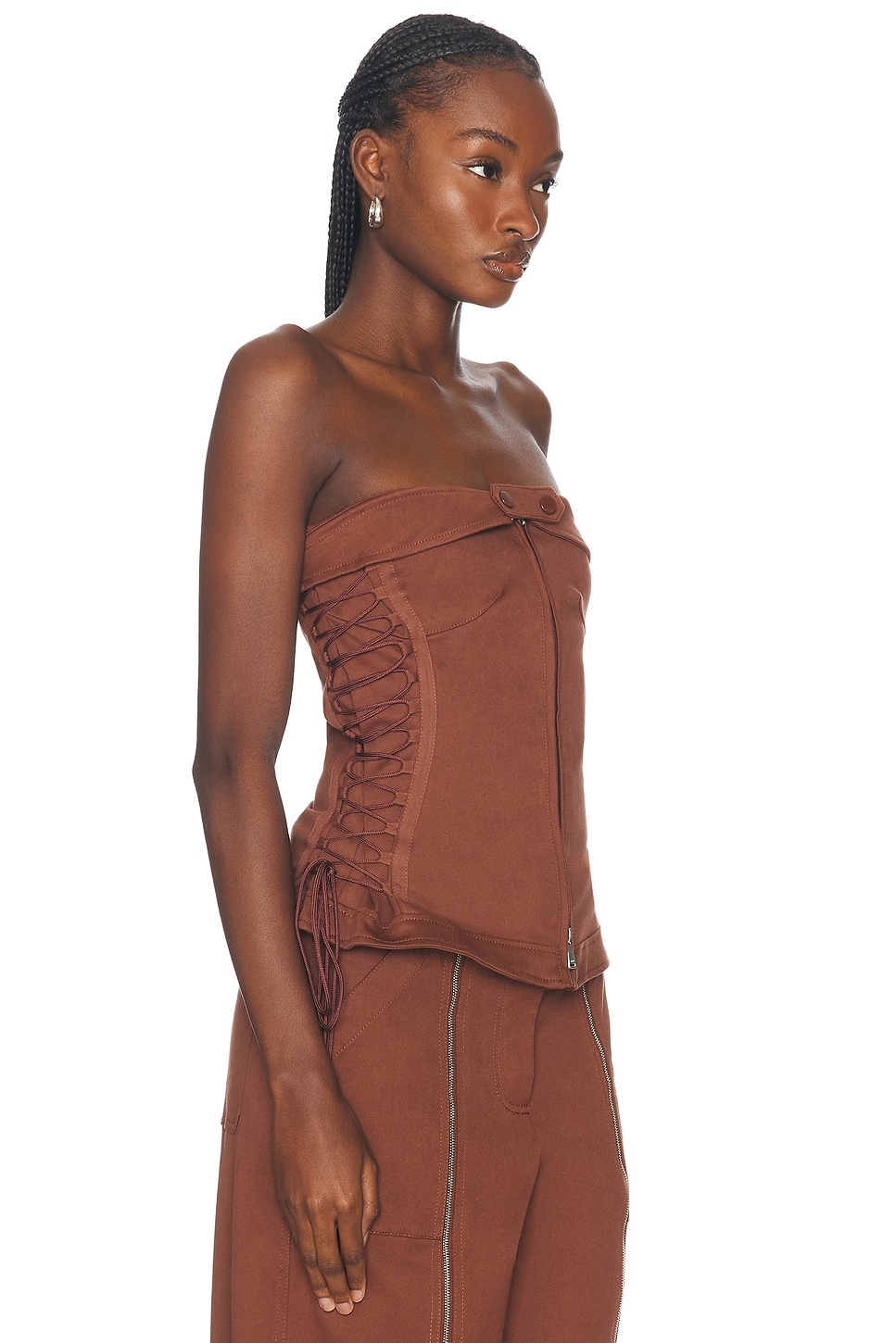 Sasha Zip Up Bustier Top - 2