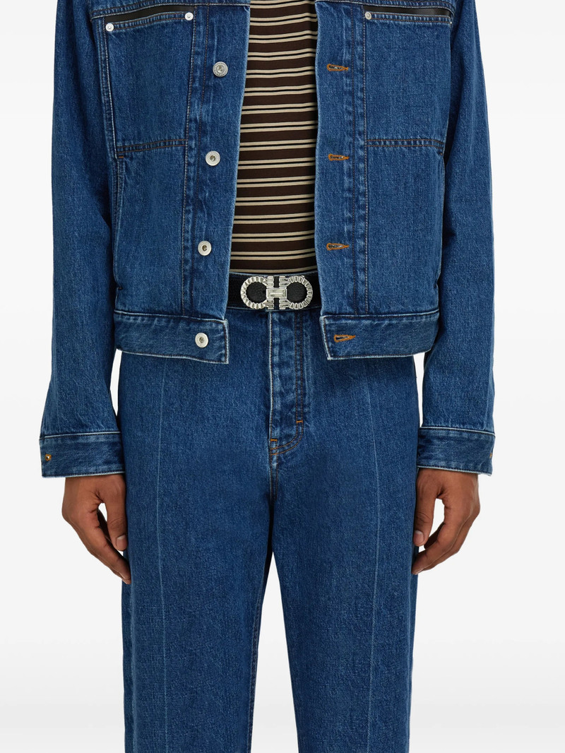 FERRAGAMO Ferragamo Topstitched Gancini Buckle Belt outlook