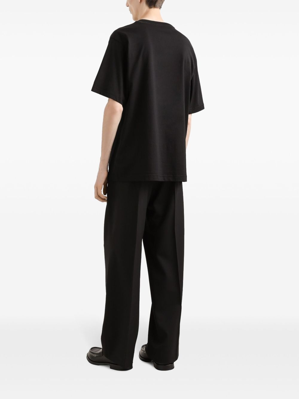 logo-embroidered cotton T-shirt - 3