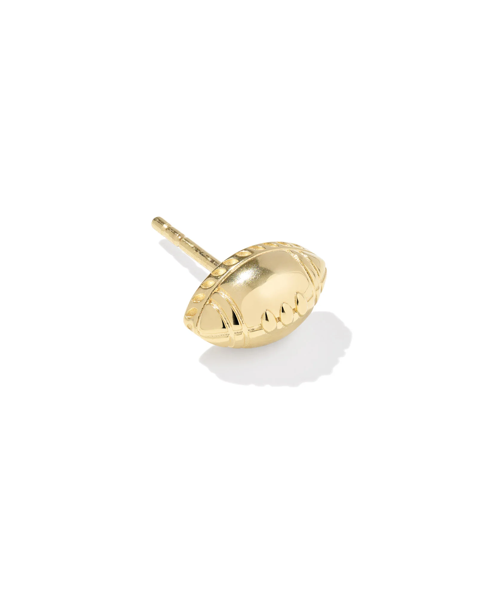 Football 18k Yellow Gold Vermeil Single Stud Earring - 1