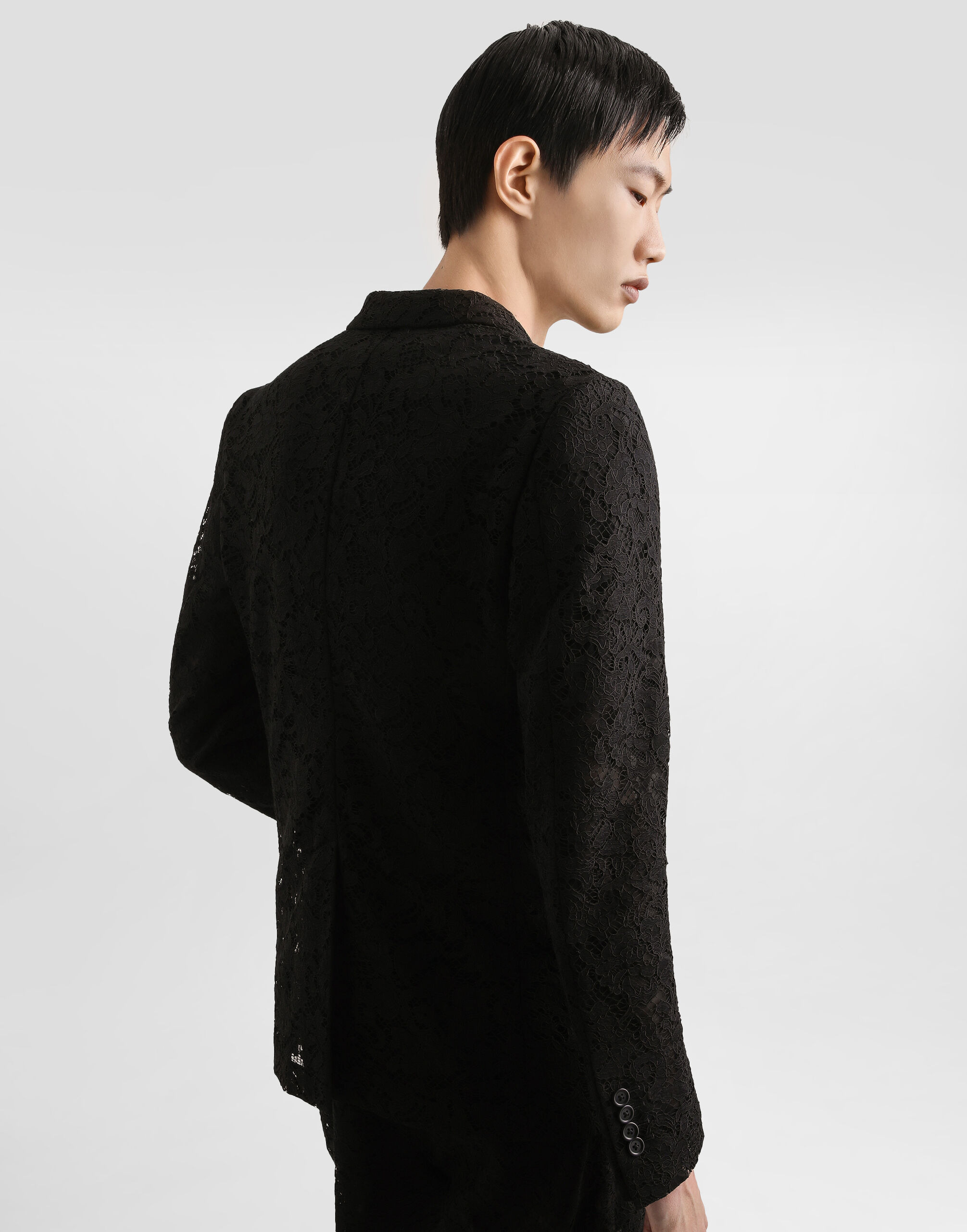 Sicilia double-breasted jacket in cordonetto lace - 5