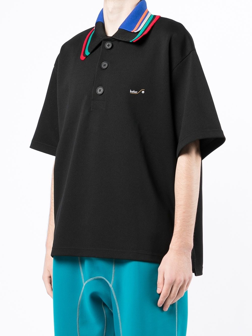 oversized collar polo shirt - 3